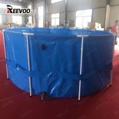 Round PVC Pwason Pwason Tank 10000L Blue Plier Pwason Ponds